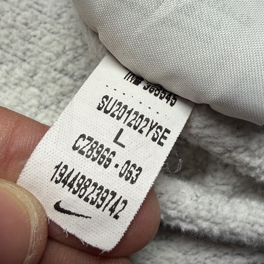 Nike Just Do It Graphic Pullover Mens Large Gray Hoodie Y2K Skater Streetwear - Picture 7 of 10
